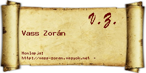 Vass Zorán névjegykártya