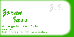 zoran vass business card